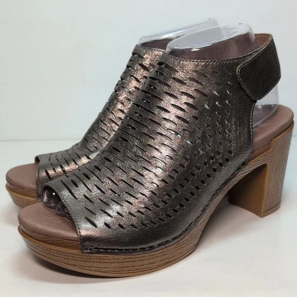 Dansko Danae perforated leather heeled sandals women's size 7.5-8  EU 38 - Picture 3 of 15